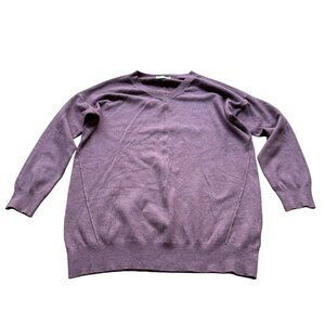 Dreamers Size S Mauve Cotton Rayon Blend Lightweight Long Sleeve V-Neck Sweater